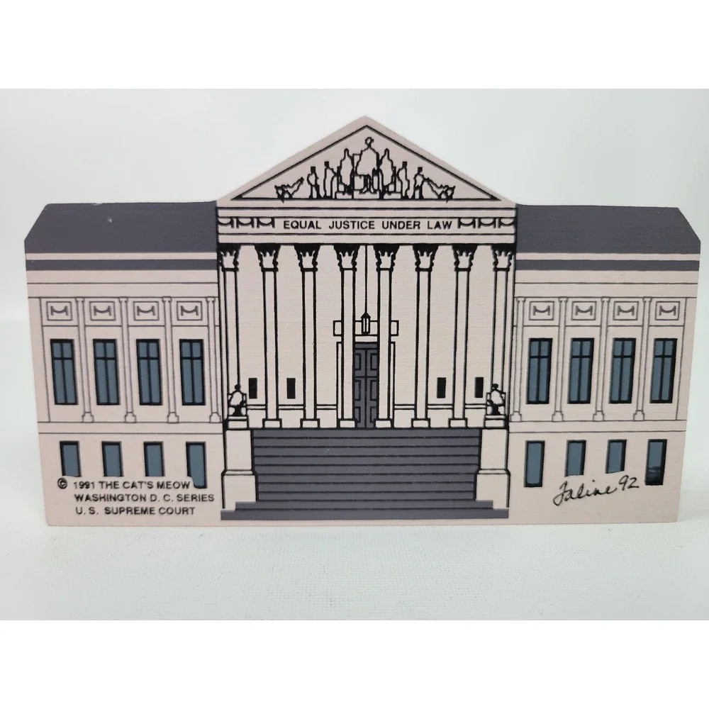 Cat's Meow U.S. Supreme Court House‎ Washington D.C. Collectible Wood 1992